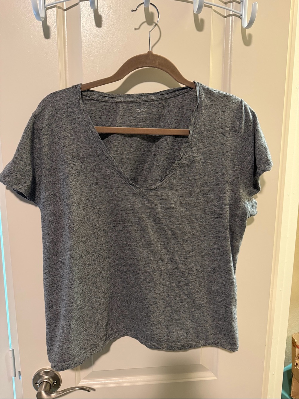 Madewell Heather Gray V-Neck Short Sleeve Tee